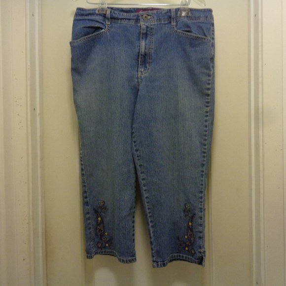 PIN UP CULTURE RETRO GLORIA VANDERBUILT EMB. PEDAL PUSHERS 14 - Picture 1 of 6